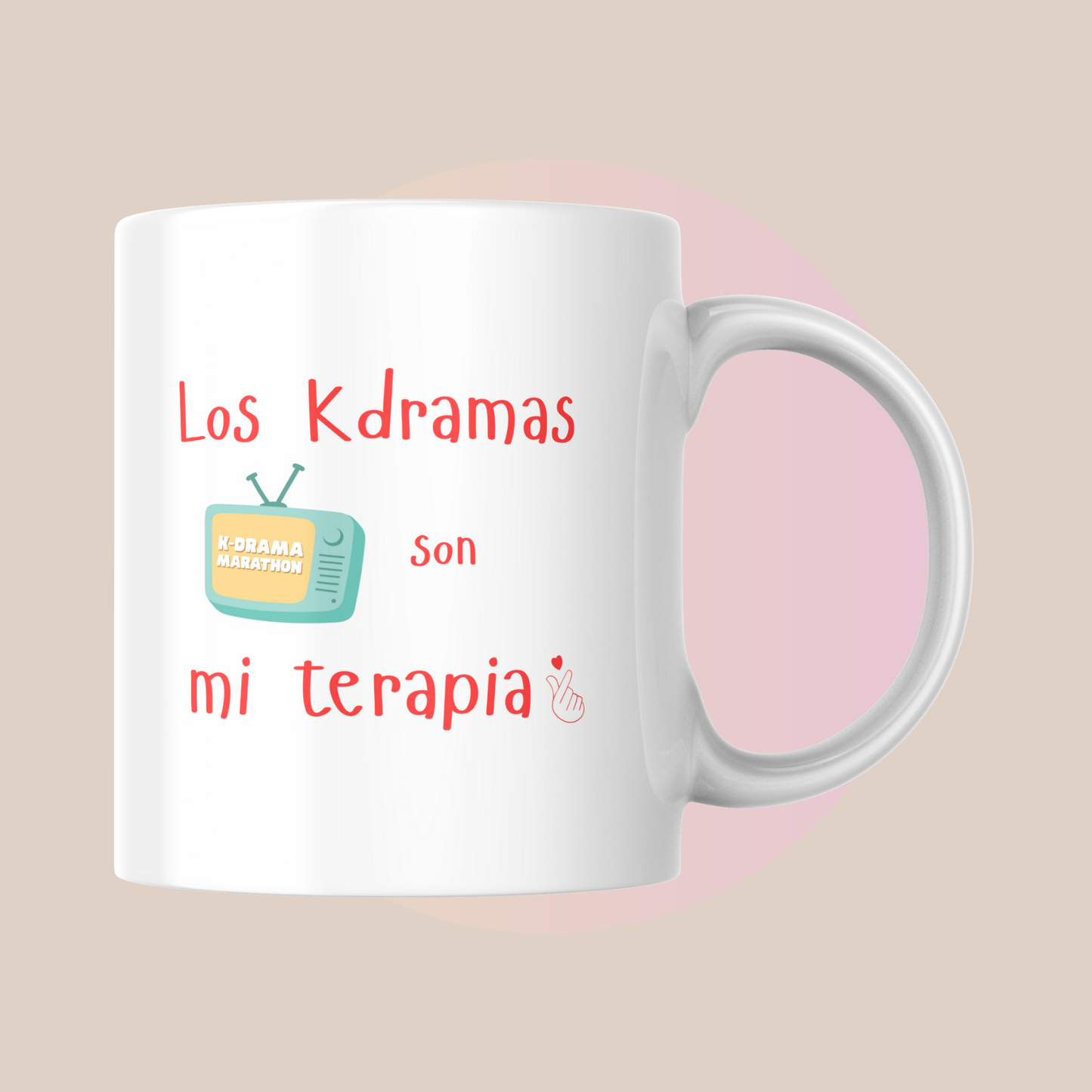 Detalle Taza Kdrama Los Kdramas son mi Terapia - Frase icónica regalo fans