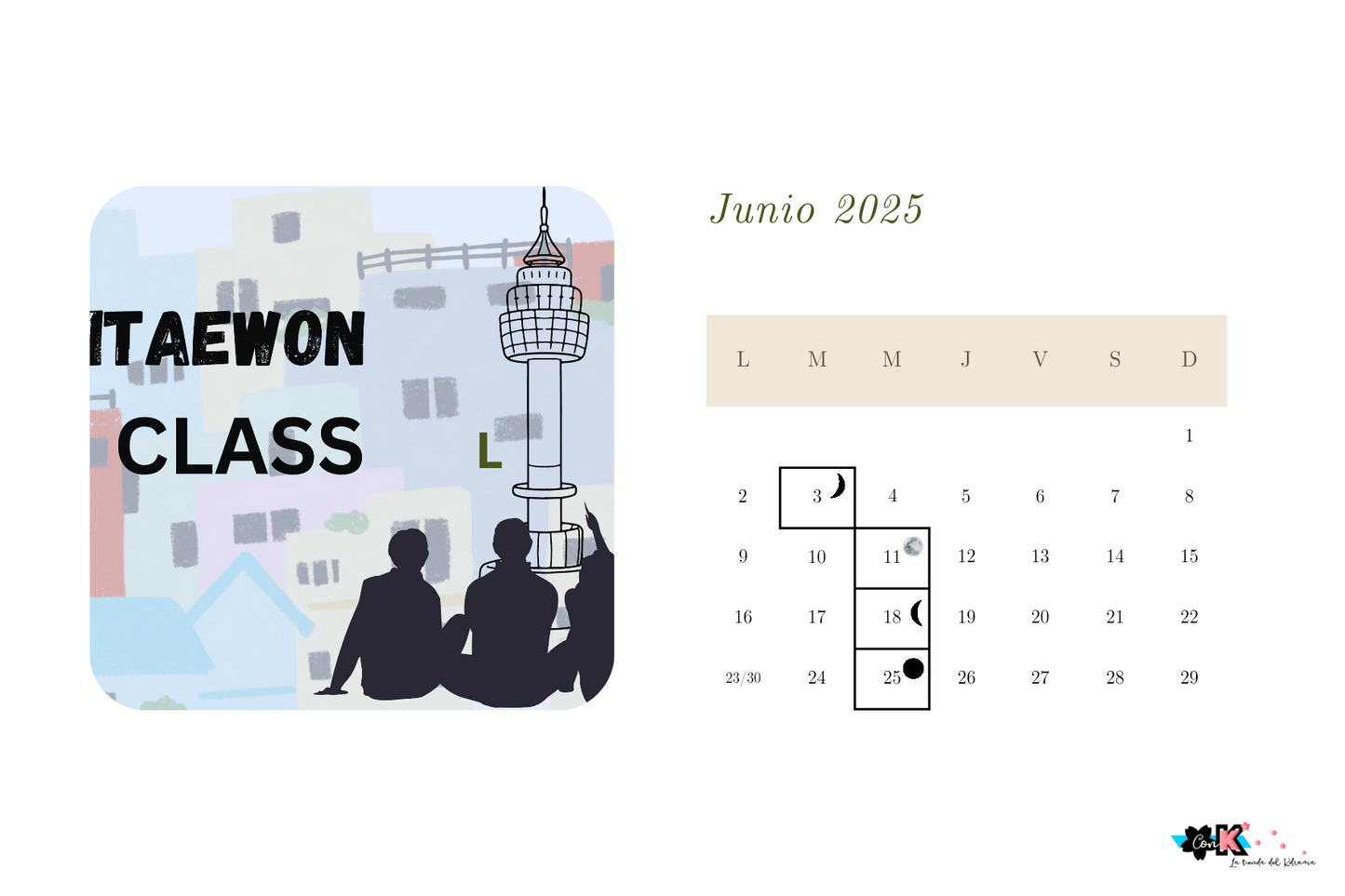 Calendario de Kdramas "Con K", 2025