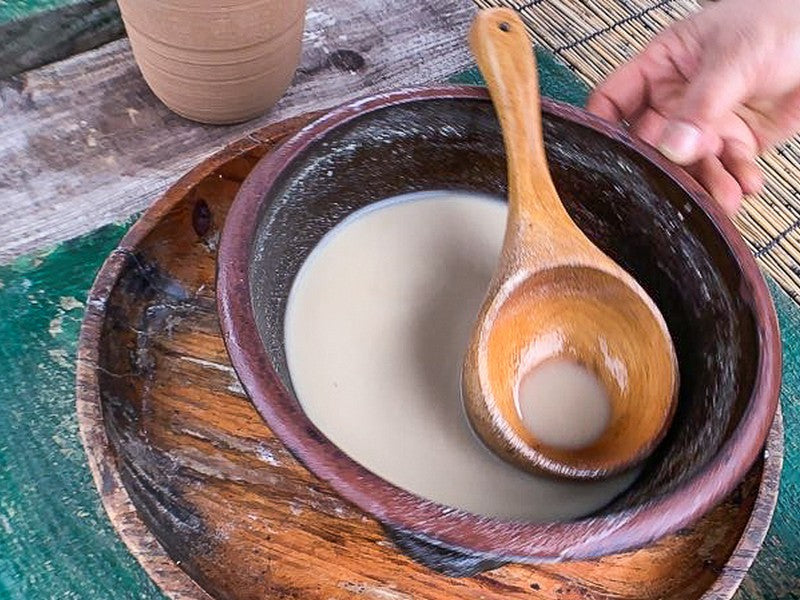 Makgeolli sabor melocotón - bebida coreana de arroz - incluye cuenco