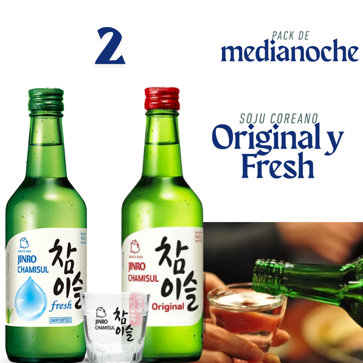 PACK Medianoche con Envío Gratis - Soju + Cerveza coreana + Ramen Buldak