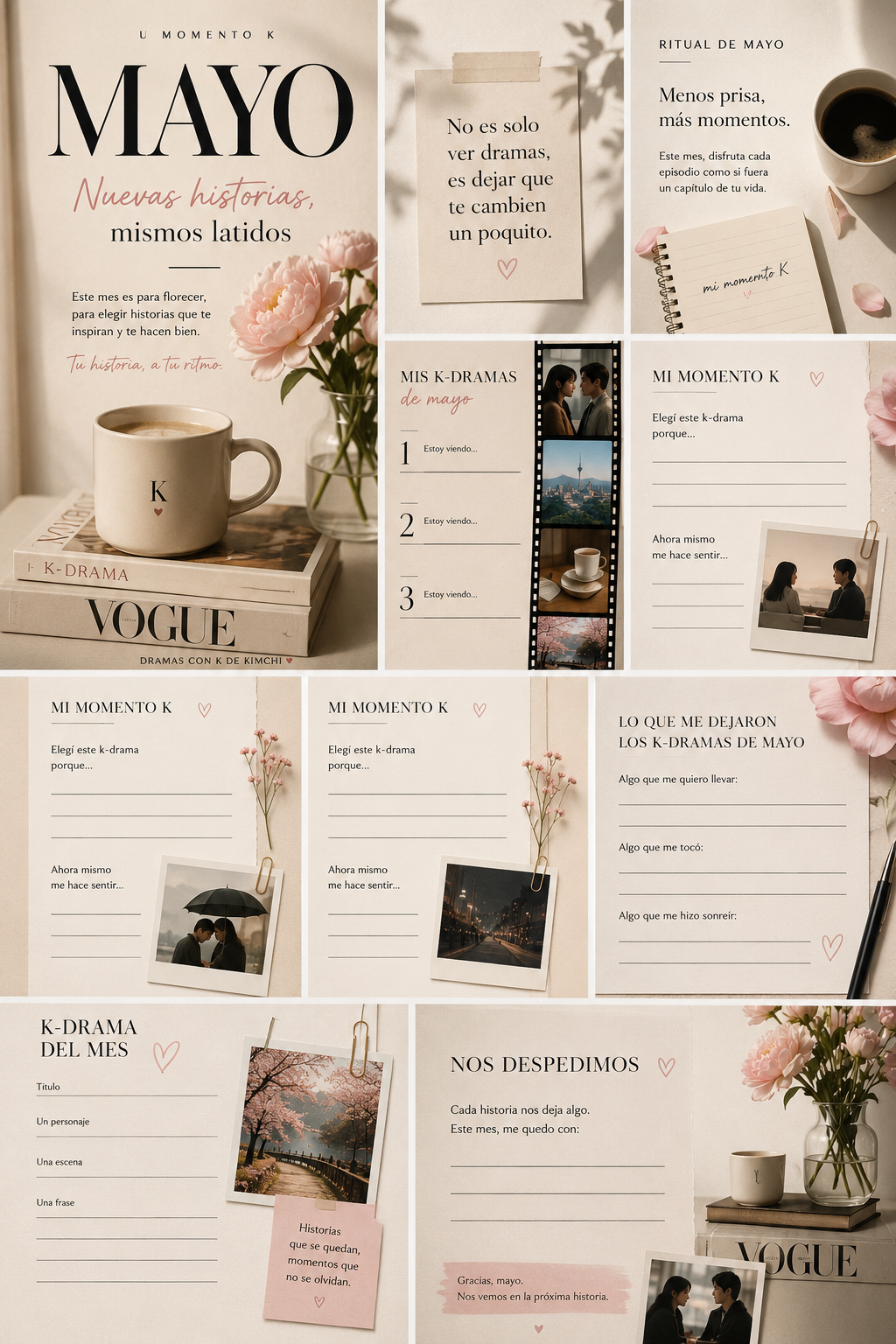 K-Drama Planner Mayo inside | Printable Journal for K-Drama Lovers