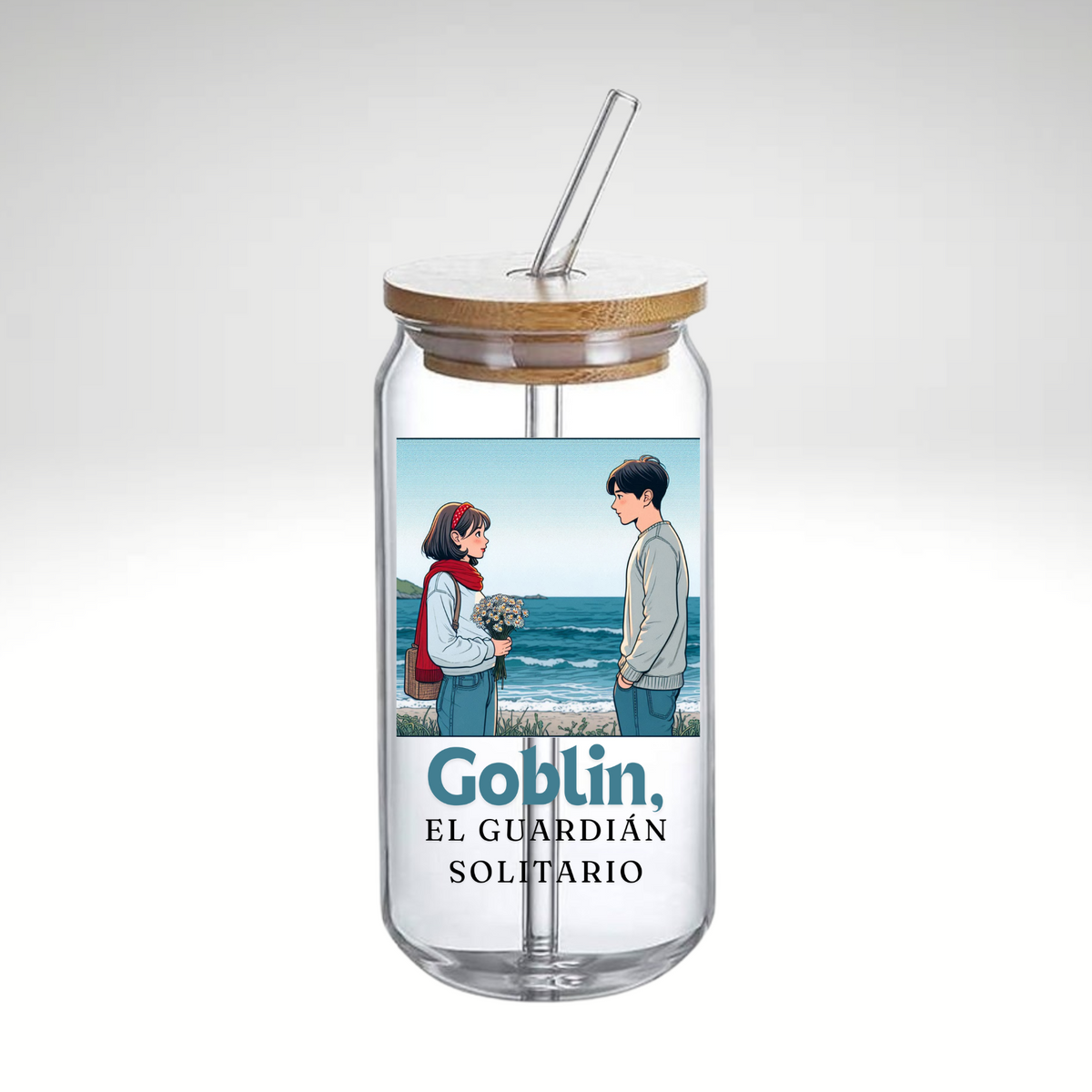 vaso Kdrama Goblin - Gong Yoo Kim Go-eun escena playa regalo fans