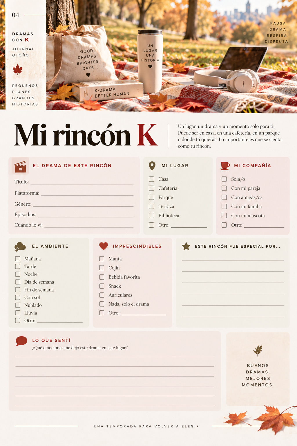 pagina para rellenar sobre el kdrama que estas viendo