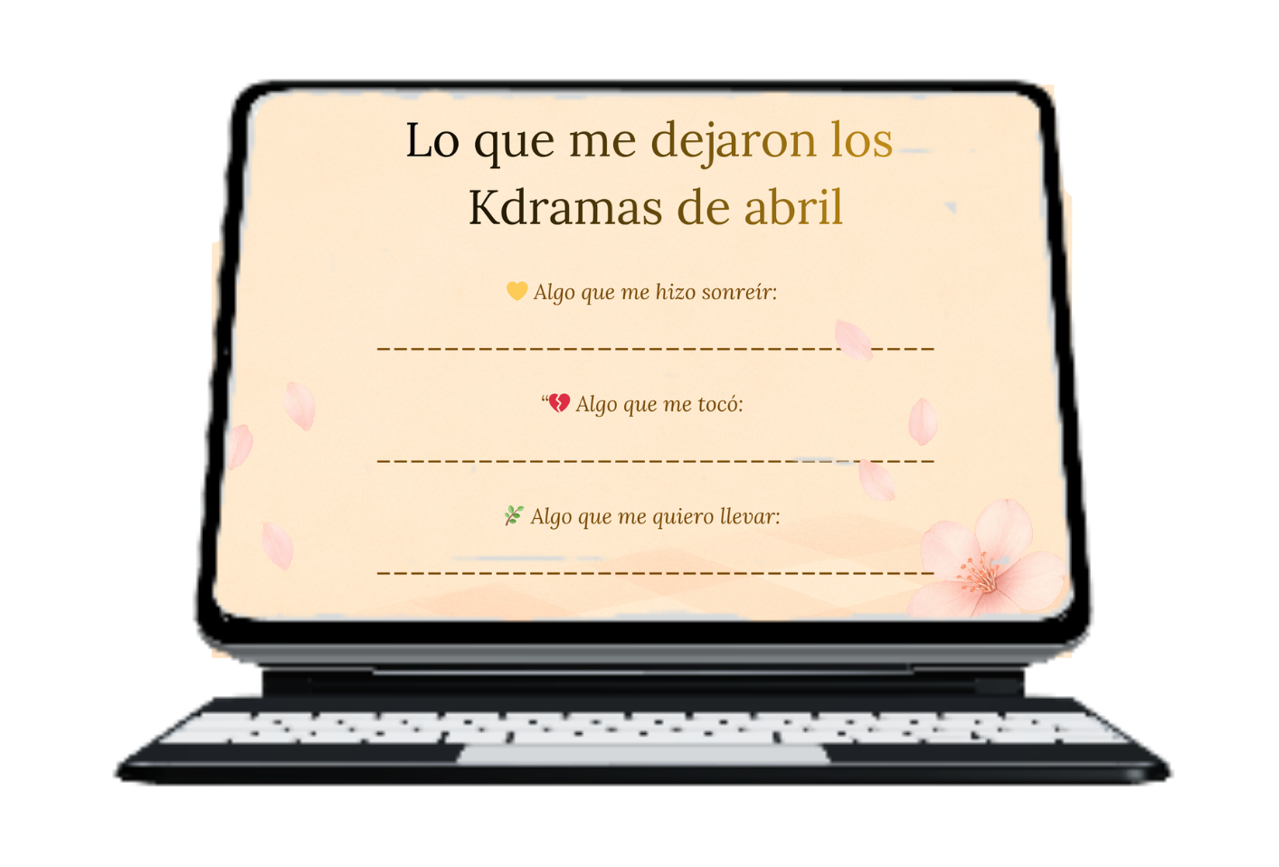 planner mensual para tus notas sobre kdramas - descargable para tablet