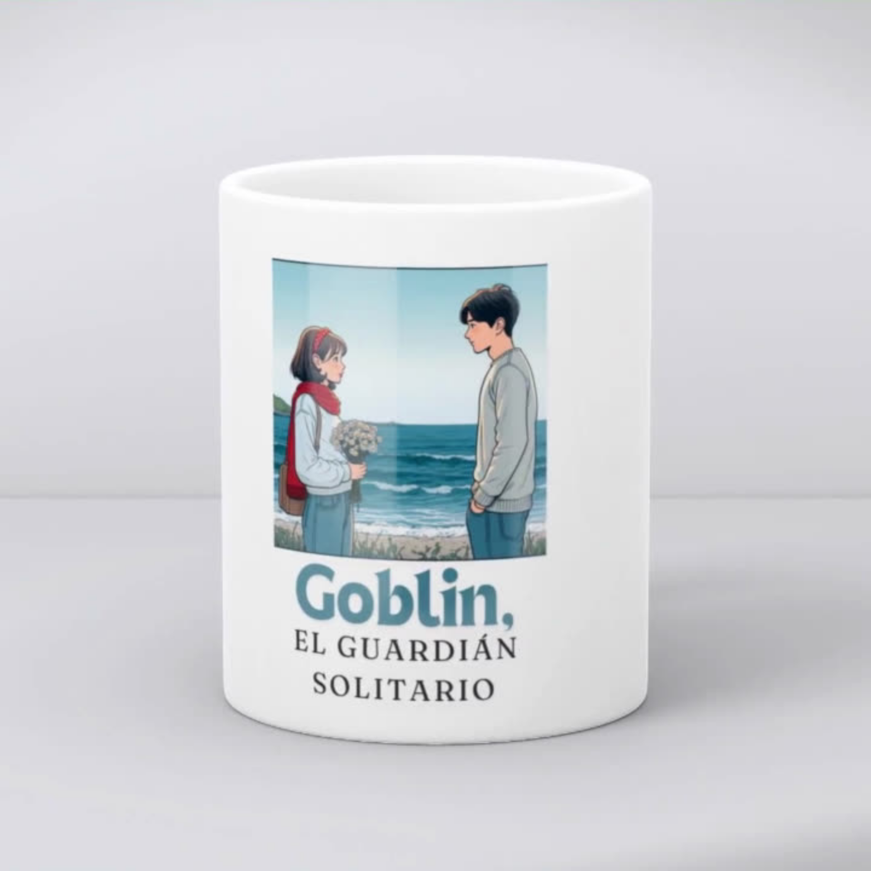 Detalle Taza Kdrama Goblin - Gong Yoo Kim Go-eun escena playa regalo fans
